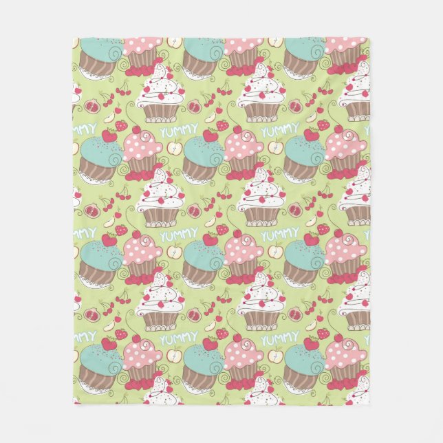 Couverture Polaire Motif Cupcake (Devant)