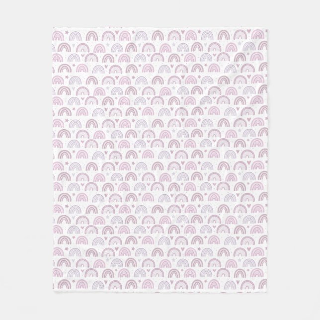 Couverture Polaire motif Cute Pastel Pink Rainbows Hearts & Stars (Devant)