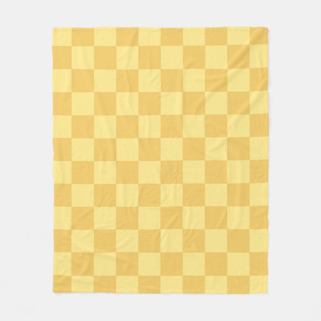 Couverture Polaire Motif damier jaune (Devant)