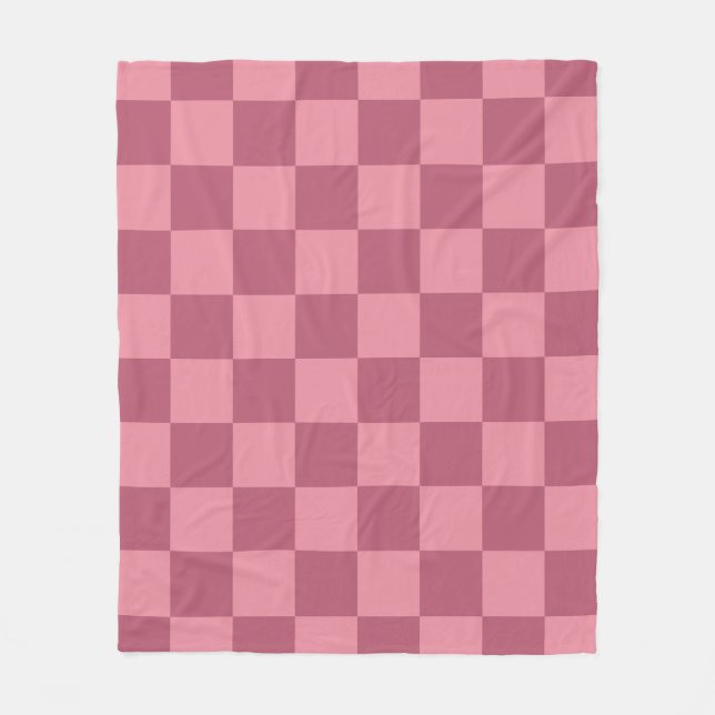 Couverture Polaire Motif damier rose minimaliste (Devant)