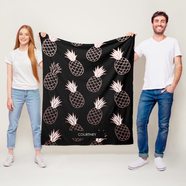 Couverture Polaire Motif d'ananas mignon (En situation)