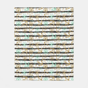 Couverture Polaire Motif d'ancre flottante