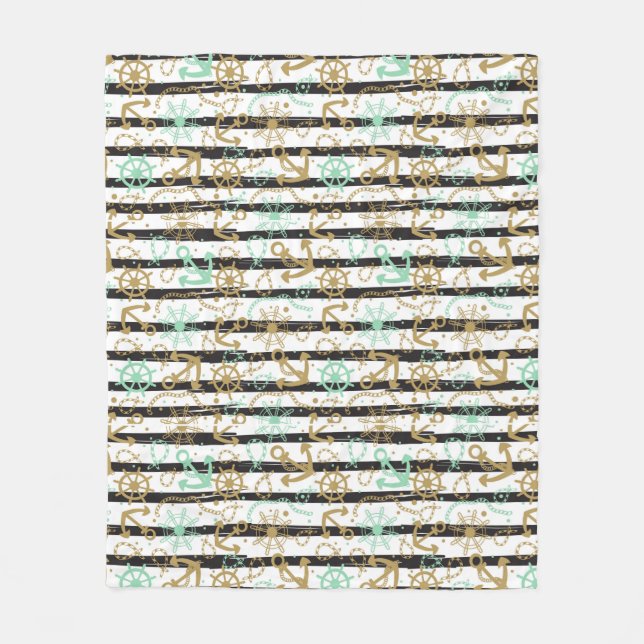 Couverture Polaire Motif d'ancre flottante (Devant)