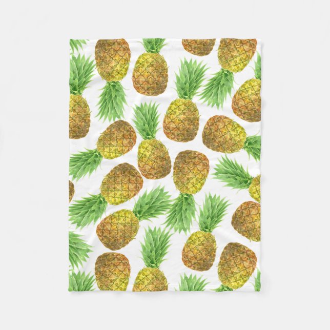 Couverture Polaire Motif d'aquarelle ananas (Devant)