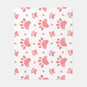 Couverture Polaire Motif d'aquarelle Cat Paws