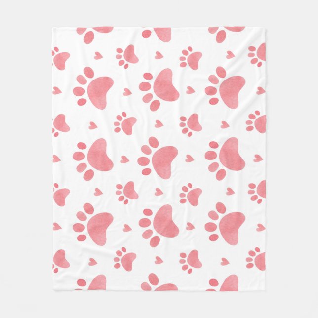 Couverture Polaire Motif d'aquarelle Cat Paws (Devant)