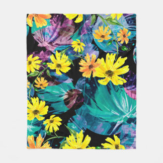 Couverture Polaire Motif d'aquarelle créatif et transparent des plant