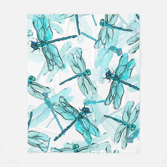 Couverture Polaire Motif d'aquarelle transparente avec élégante libel (Devant)