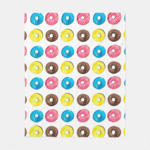 Couverture Polaire Motif d'aquarelle transparente avec petits beignet