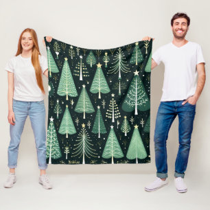 Couverture Polaire Motif d'arbre de Noël