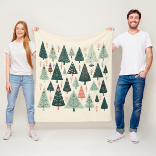Couverture Polaire Motif d'arbre de Noël