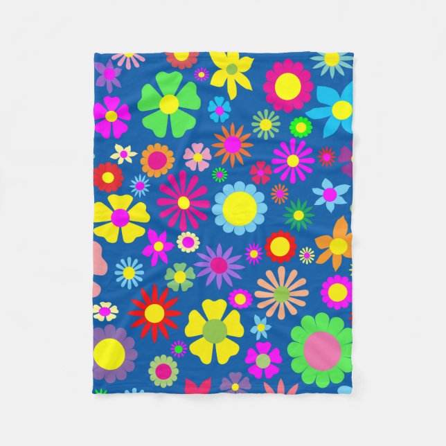 Couverture Polaire Motif d'art floral (Devant)