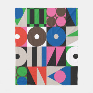 Couverture Polaire Motif d'art néo-moderniste réalisé avec g abstrait