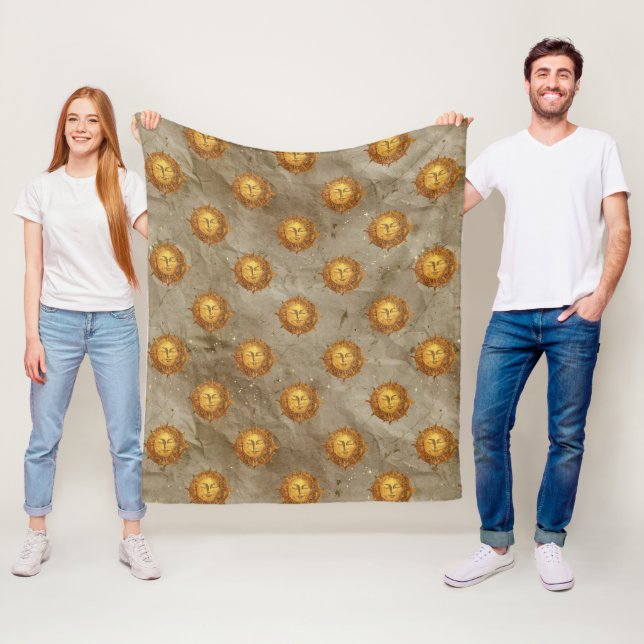 Couverture Polaire Motif d'astrologie solaire céleste vintage (En situation)