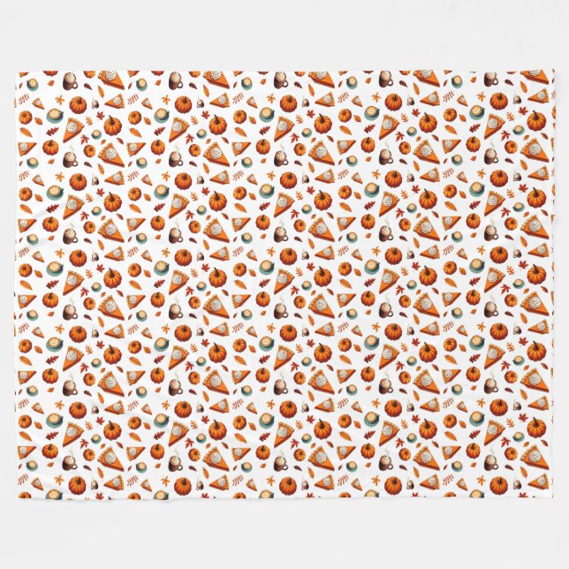 Couverture Polaire Motif d'automne (Devant (Horizontal))