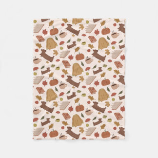 Couverture Polaire Motif d'automne confortable