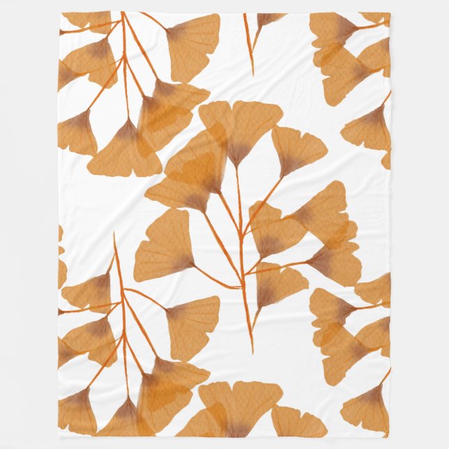 Couverture Polaire Motif d'automne Ginkgo Leaf (Devant)