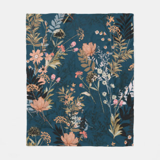 Couverture Polaire Motif d'automne vintage et transparent avec rouge