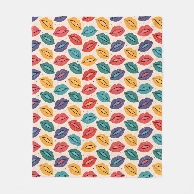 Couverture Polaire Motif de baiser (Devant)