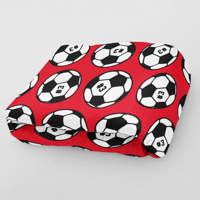 Couverture Polaire Motif de balle de football rouge et noir personnal (Créateur téléchargé)