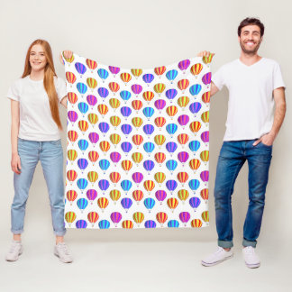 Couverture Polaire Motif de ballon à air chaud coloré