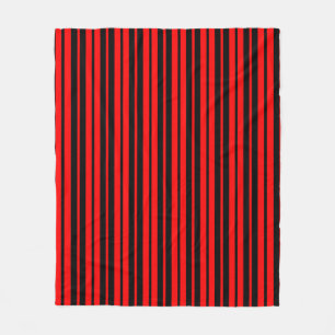 Couverture Polaire Motif de bandes verticales en noir rouge
