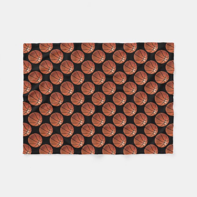 Couverture Polaire Motif de basket-ball peint (Devant (Horizontal))