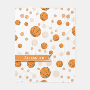 Couverture Polaire Motif de basket-ball personnalisé