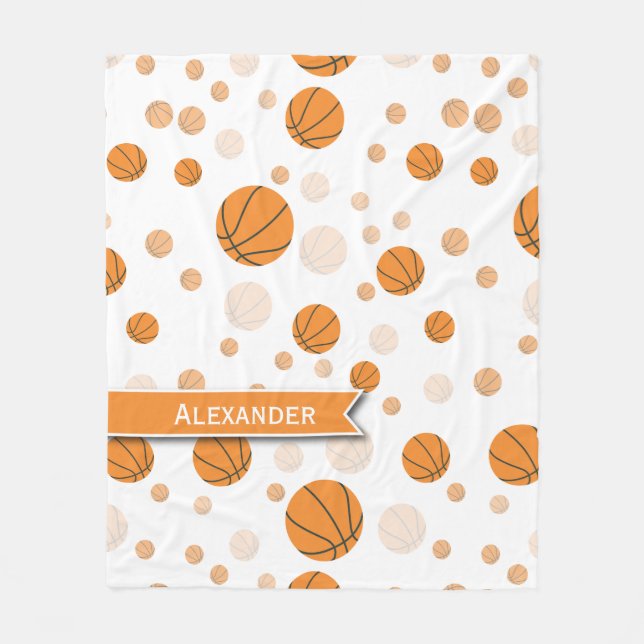 Couverture Polaire Motif de basket-ball personnalisé (Devant)