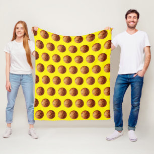 Couverture Polaire Motif de basketball orange,