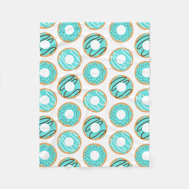 Couverture Polaire Motif de beignets bleus (Devant)