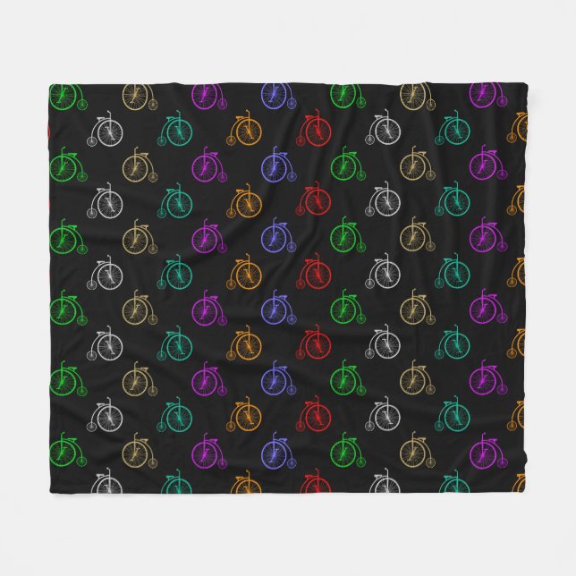 Couverture Polaire Motif de bicyclette rétro (Devant (Horizontal))