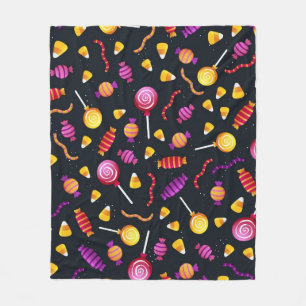 Couverture Polaire Motif de bonbons d'Halloween