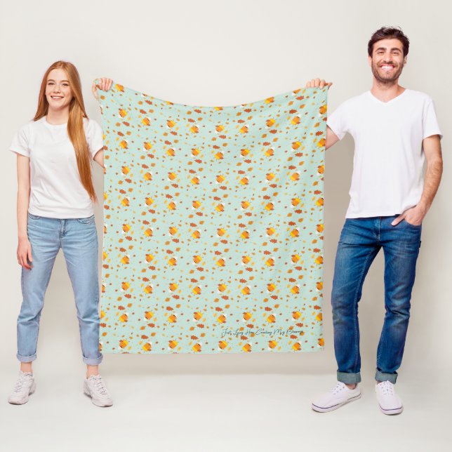 Couverture Polaire Motif de bonbons en forme de maïs et de feuilles d (En situation)
