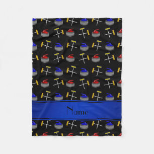 Couverture Polaire Motif de bordage noir nommé personnalisé