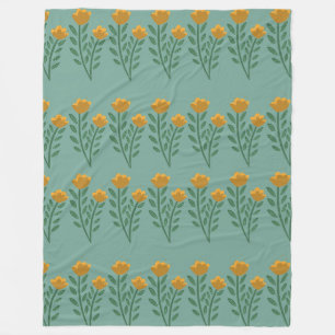 Couverture Polaire Motif de bordure orange