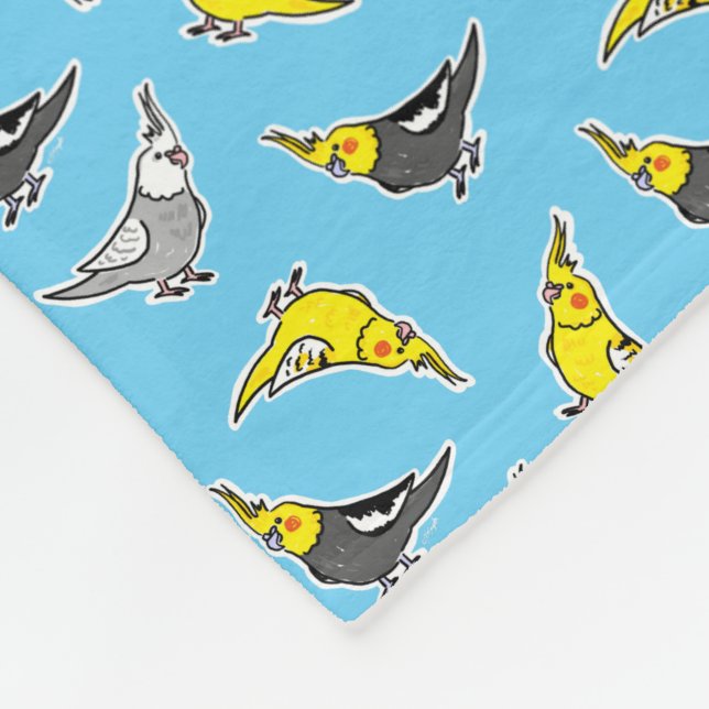 Couverture Polaire Motif de cacatoès dessin animé (Coin)