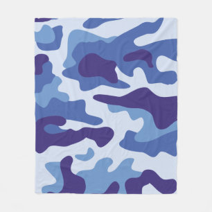 Couverture Polaire Motif de camouflage bleu