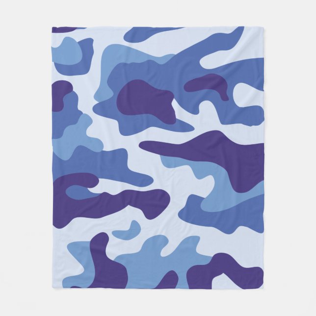 Couverture Polaire Motif de camouflage bleu (Devant)