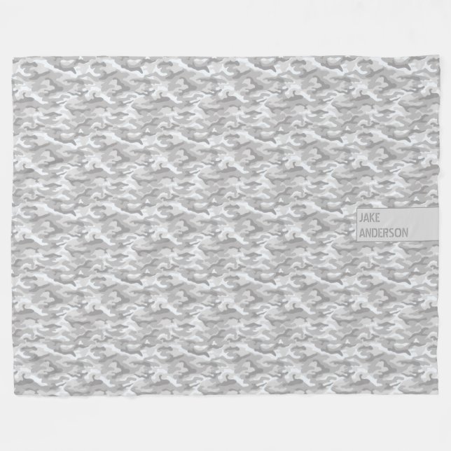Couverture Polaire Motif de camouflage en gris triple (Devant (Horizontal))
