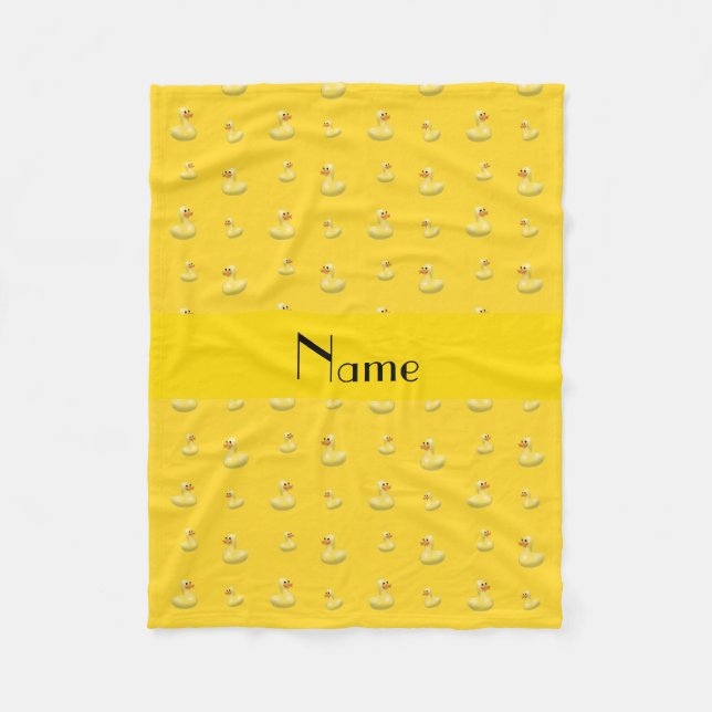 Couverture Polaire Motif de canard en caoutchouc jaune de nom personn (Devant)