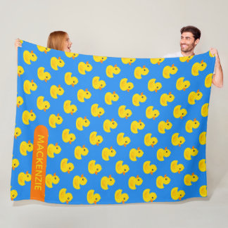 Couverture Polaire Motif de canard en caoutchouc jaune mignon avec no