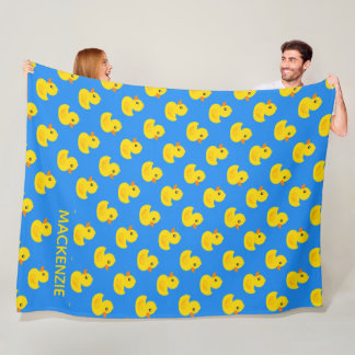 Couverture Polaire Motif de canard en caoutchouc jaune mignon avec no