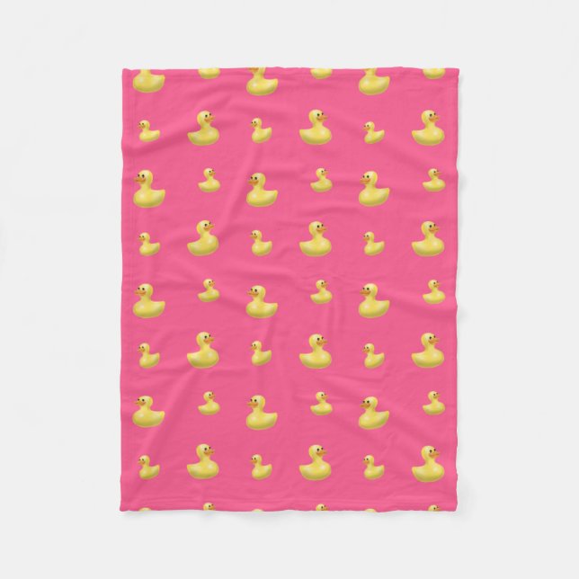 Couverture Polaire Motif de canard en caoutchouc rose (Devant)