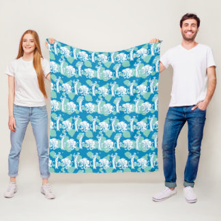 Couverture Polaire Motif de caractères bleu Weasel & Baboon
