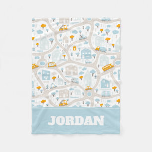 Couverture Polaire Motif de carte de quartier de Cute Pastel
