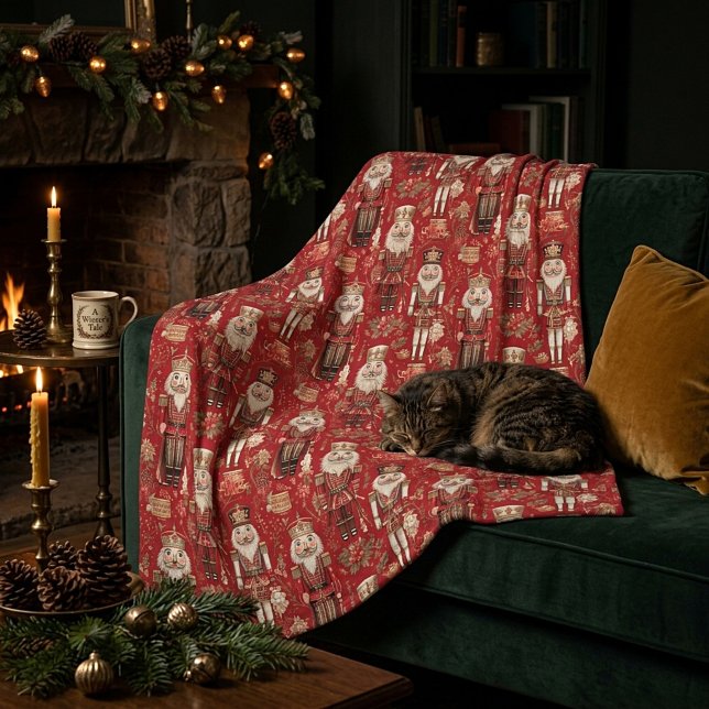 Couverture Polaire Motif de casse-noisettes rouges Noël (Créateur téléchargé)