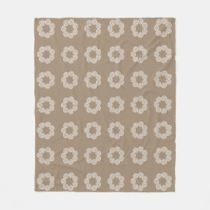 Couverture Polaire Motif de cercle en spirale abstrait sur beige chan