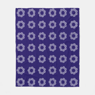 Couverture Polaire Motif de cercle en spirale abstrait sur fond bleu