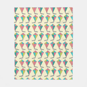 Couverture Polaire Motif de cerf-volant rétro coloré
